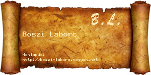 Boszi Laborc névjegykártya